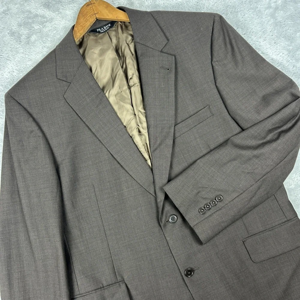Jos A Bank Sport Coat Mens 44R Brown 2 Button Classic‎ Career Business